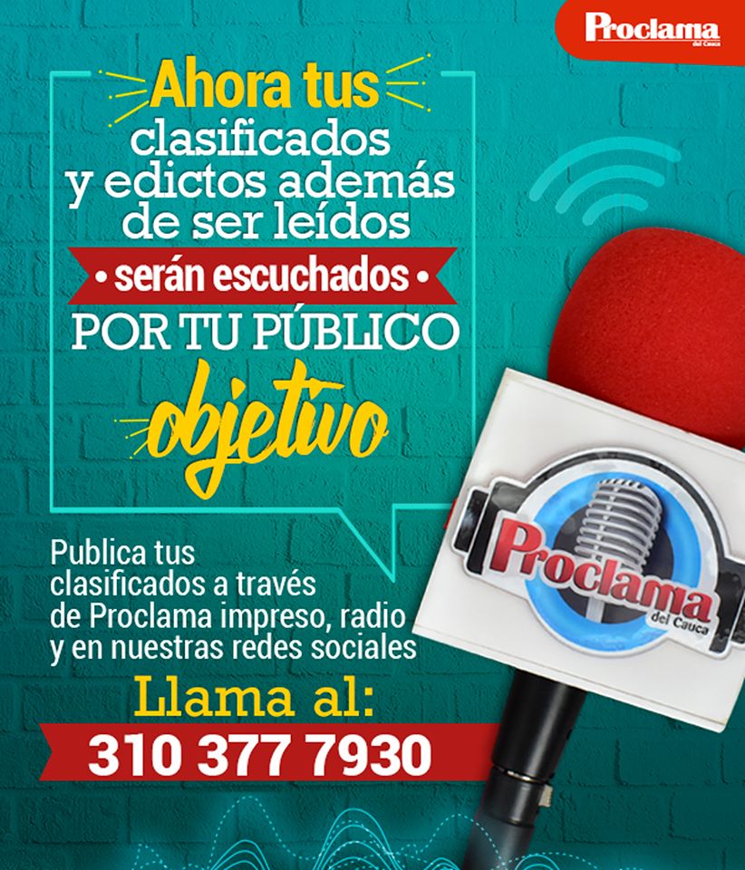 Clasificados y Edictos Proclama del Cauca y Valle Clasificados y Edictos Proclama del Cauca y Valle