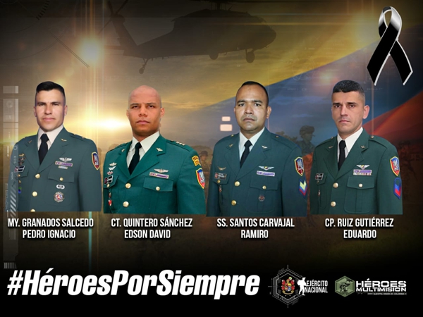 Cuatro militares muertos en siniestro de helicóptero