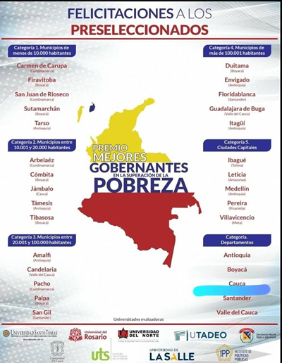 Gobernación del Cauca y Jambaló nominados a Mejores Gobiernos