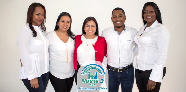 Beatríz Bohórquez Salinas, gerente de la ESE Norte 2 y los coordinadores de los hospitales de Caloto, Magnolia Valencia; de Corinto, Adrián Díaz; de Miranda, Abellanid Quintana y de Guachené, Ana Clemencia Mina.