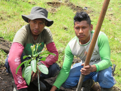 el exguerrillero de FARC-EP mira con orgullo el predio de Tumburao