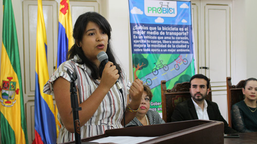 Laura Chávez, representante de los colectivos de la bicicleta en Popayán