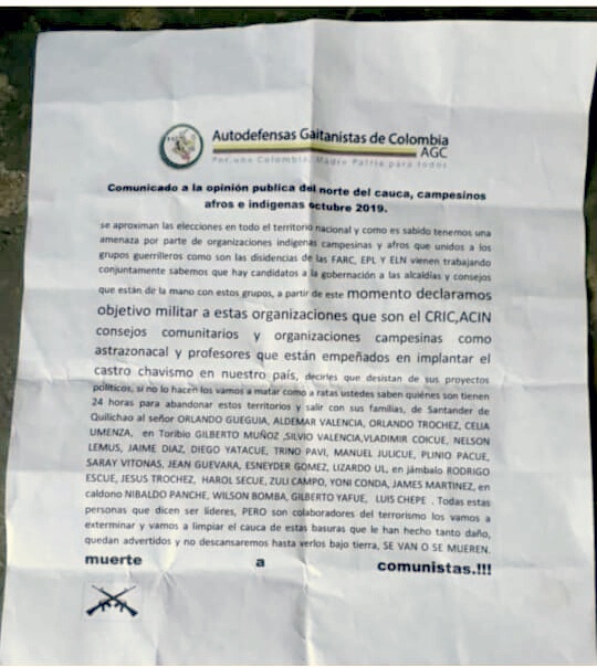 CAUCA BAJO AMENAZA CAUCA BAJO AMENAZA