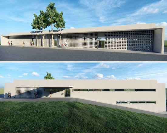 Muestra de la fachada del Nuevo Hospital para Miranda, Cauca.