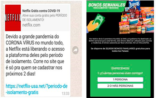 Ciberdelincuentes usan COVID-19 para difundir estafas vía WhatsApp Ciberdelincuentes usan COVID-19 para difundir estafas vía WhatsApp
