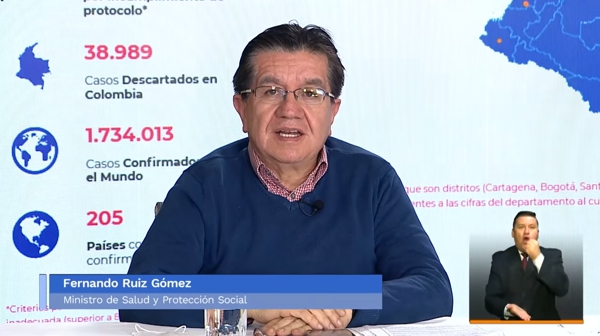 Ministro de Salud y Protección Social, Fernando Ruíz Gómez Ministro no sabe cuántas pruebas Covid-19 se necesitan