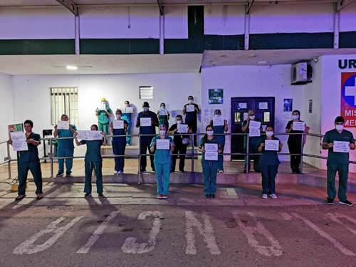 Médicos en Santander de Quilichao protestan por falta de apoyo para enfrentar Covid-19