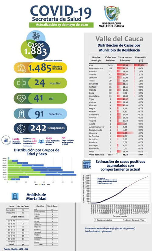 De los 42 municipios del Valle, solo 11 tienen presencia de covid - 19
