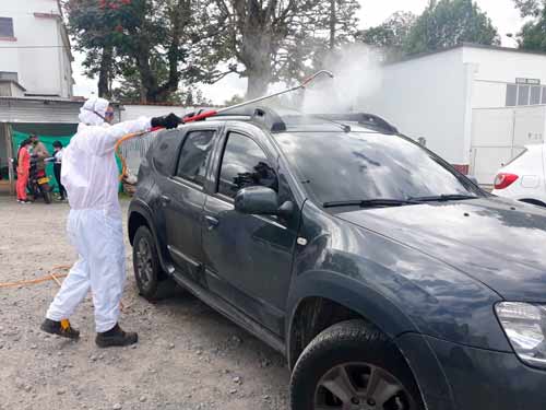 Jornada de desinfección vehicular en el HUSJ