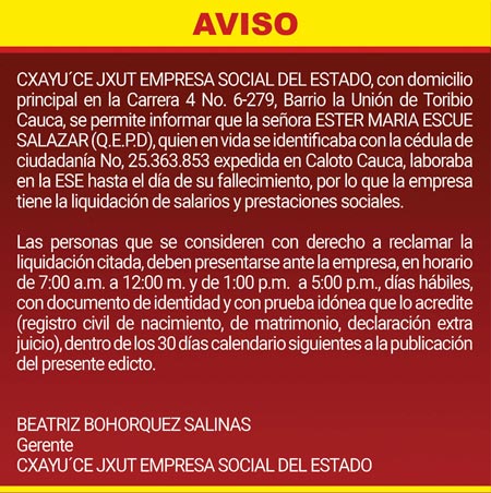 CXAYU´CE JXUT EMPRESA SOCIAL DEL ESTADO INFORMA CXAYU´CE JXUT EMPRESA SOCIAL DEL ESTADO INFORMA