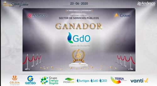 Gases de Occidente ganó premio Andesco a la Sostenibilidad Gases de Occidente ganó premio Andesco a la Sostenibilidad