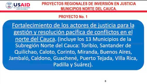 Proyectos Regionales de inversión para el norte del Cauca Proyectos Regionales de inversión para el norte del Cauca