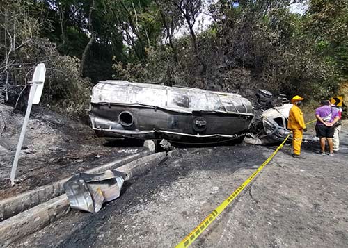Accidente de camión cisterna en Cauca