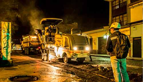 Reinician obras de reparcheo y mantenimiento vial