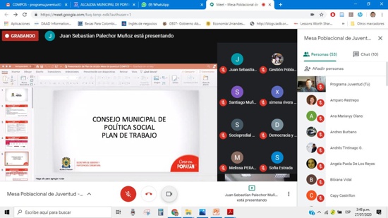 Acciones concretas para la juventud fueron expuestas en la primera mesa poblacional Acciones concretas para la juventud fueron expuestas en la primera mesa poblacional