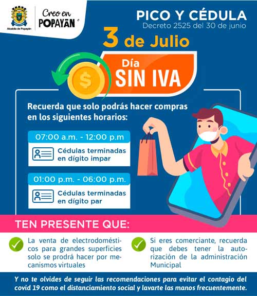Popayán se alista para el segundo día sin IVA
