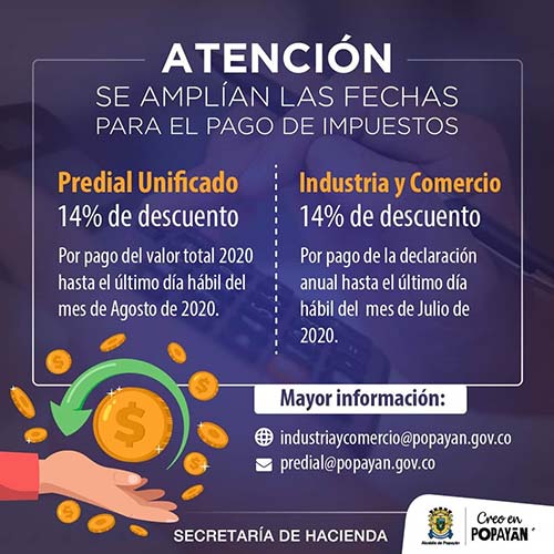 Aproveche el 14% de descuento en el impuesto de industria y comercio