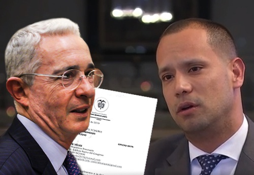 Álvaro Uribe y Diego Cadena / Las2Orillas. Álvaro Uribe y Diego Cadena / Las2Orillas.
