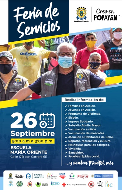 Feria de Servicios en la Comuna 5 de Popayán - 26 de Septiembre 2020 Feria de Servicios en la Comuna 5 de Popayán - 26 de Septiembre 2020
