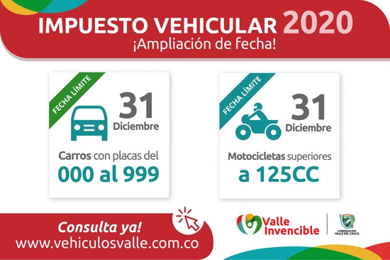 Prórroga para Pago de Impuestos en el Valle irá hasta diciembre de 2020 Prórroga para Pago de Impuestos en el Valle irá hasta diciembre de 2020