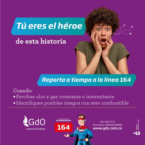 Reporta un daño a tiempo a la línea 164 de Gases de Occidente