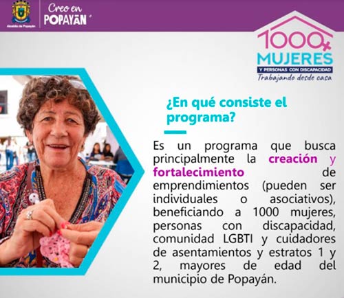 Programa 1000 mujeres y personas con discapacidad trabajando desde casa