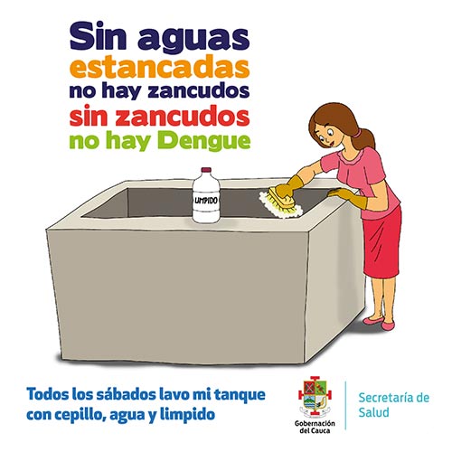 Recuerde: Sin aguas estancadas no hay mosquitos y sin mosquitos no hay DENGUE