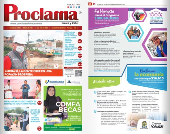 En circulación Edición Impresa #426 de Proclama del Cauca y Valle En circulación Edición Impresa #426 de Proclama del Cauca y Valle