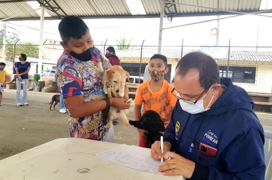 Jornada de vacunación contra la rabia para más de 300 felinos y caninos de la comuna 6 del municipio de Popayán.