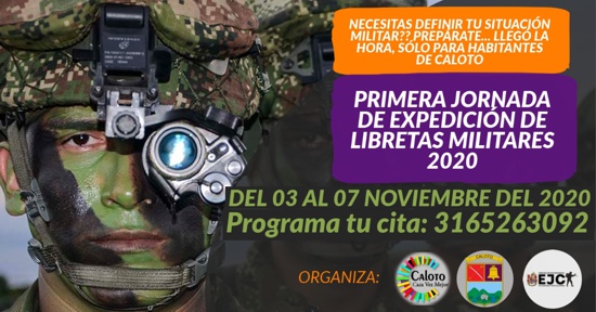 Primera jornada de expedición de libretas militares en Caloto Primera jornada de expedición de libretas militares en Caloto