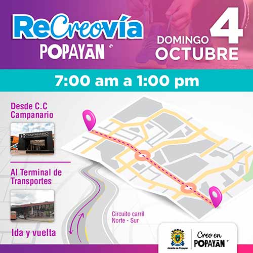 Regresa la Ciclovía en Popayán