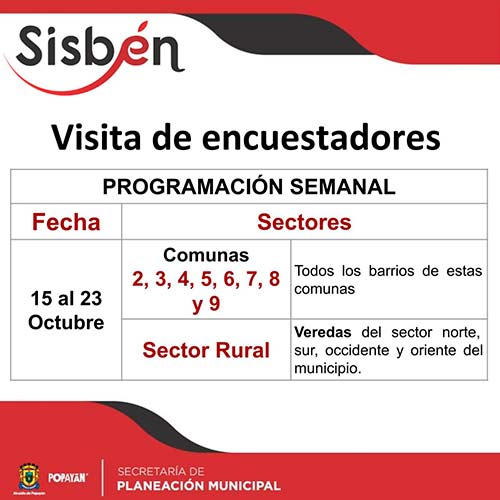 Se reanudan las visitas de los encuestadores Sisbén en el municipio de Popayán