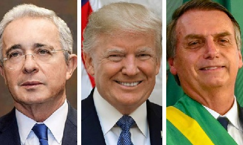 Trump, Bolsonaro y Uribe Trump, Bolsonaro y Uribe