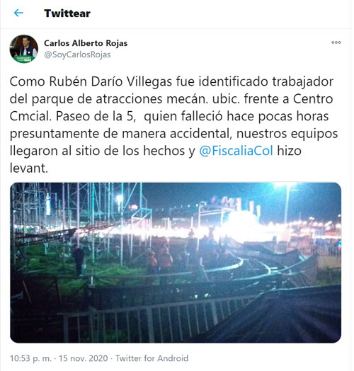 Accidente laboral en el parque de atracciones River View Park