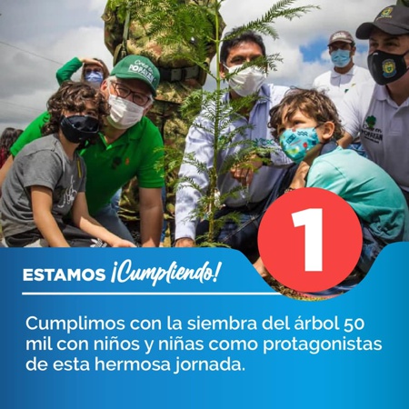 Siembra del árbol 50 mil en Popayán.