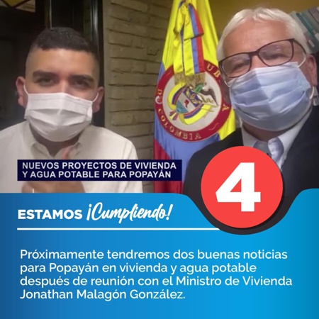 Alcalde de Popayán Juan Carlos López presenta resumen de actividades del 2 al 8 de noviembre