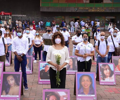 Homenaje a las 209 víctimas de feminicidios en Colombia