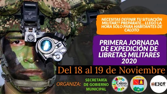 Primera jornada de expedición de libretas militares en Caloto Primera jornada de expedición de libretas militares en Caloto
