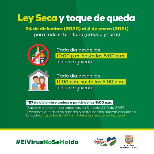 Ampliación del toque de queda en el departamento del Valle