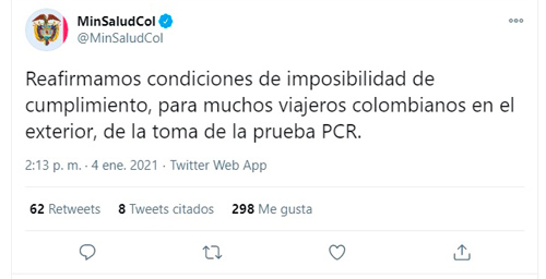 Nuevas restricciones para ingresar a Colombia