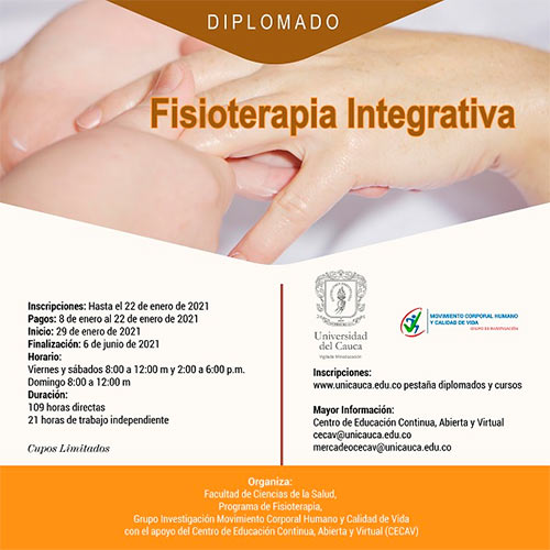 Diplomado en Fisioterapia Integrativa, una oportunidad de salud basada en la sinergia del ser humano