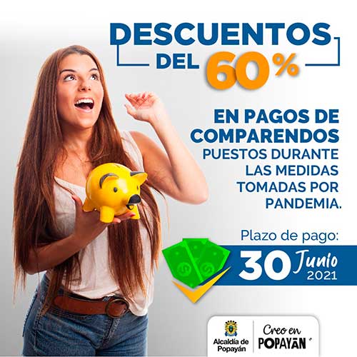 Descuento del 60% por pago de comparendos en Popayán Descuento del 60% por pago de comparendos en Popayán