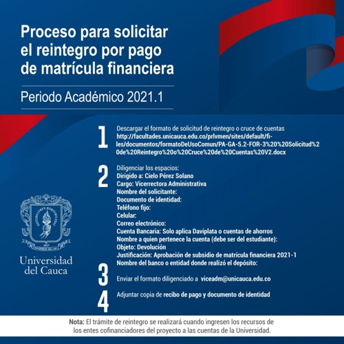 Matrícula subsidiada 100 por ciento en Unicauca