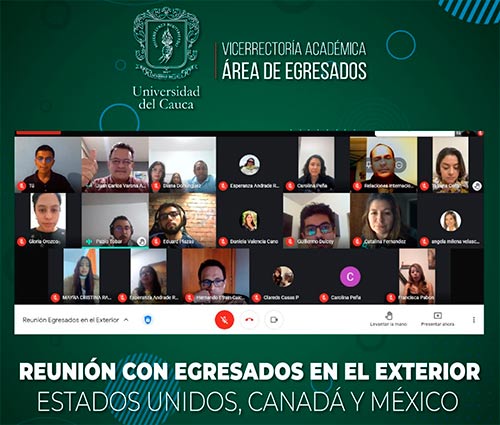 Área de Egresados realiza segunda sesión con profesionales unicaucanos en el exterior