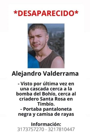 Alejandro Valderrama - Desaparecido en Popayán Alejandro Valderrama - Desaparecido en Popayán