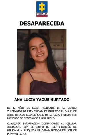 Ana Lucía Yague - Desaparecida en Popayán Ana Lucía Yague - Desaparecida en Popayán