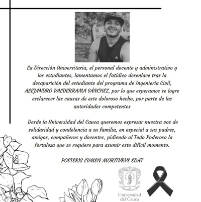 Fue encontrado sin vida Alejandro Valderrama