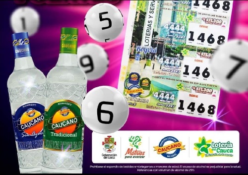 Marca Aguardiente Caucano saldrá impresa en los billetes de Lotería