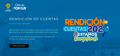 Administración Municipal habilita portal de Rendición de Cuentas para la participación activa de la ciudadanía