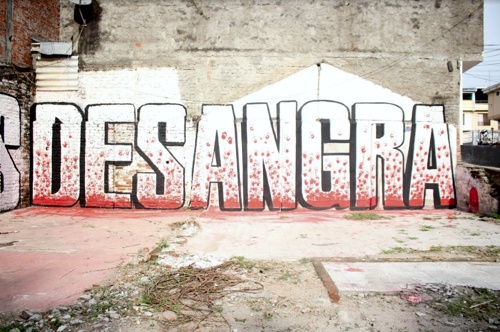 Tu guerra nos desangra - Mural en Santander de Quilichao